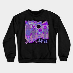 purple aztec alien brick in soccer toy ecopop Crewneck Sweatshirt